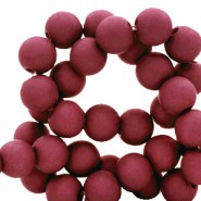 Acrylic beads 6mm round Matt Carmine red